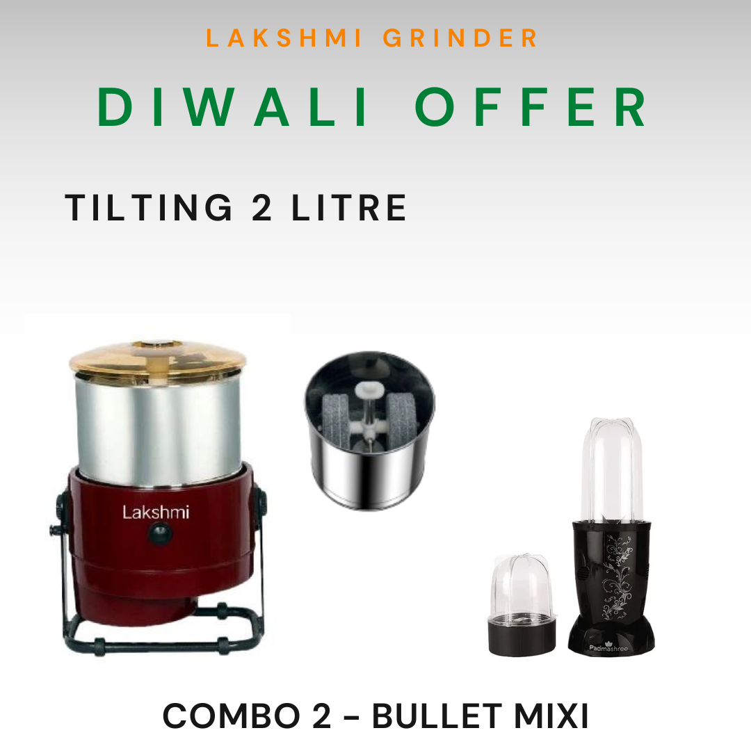 Lakshmi Tilting  Wet Grinder 2 L With Masala Drum Diwali  Combo Offer 2025