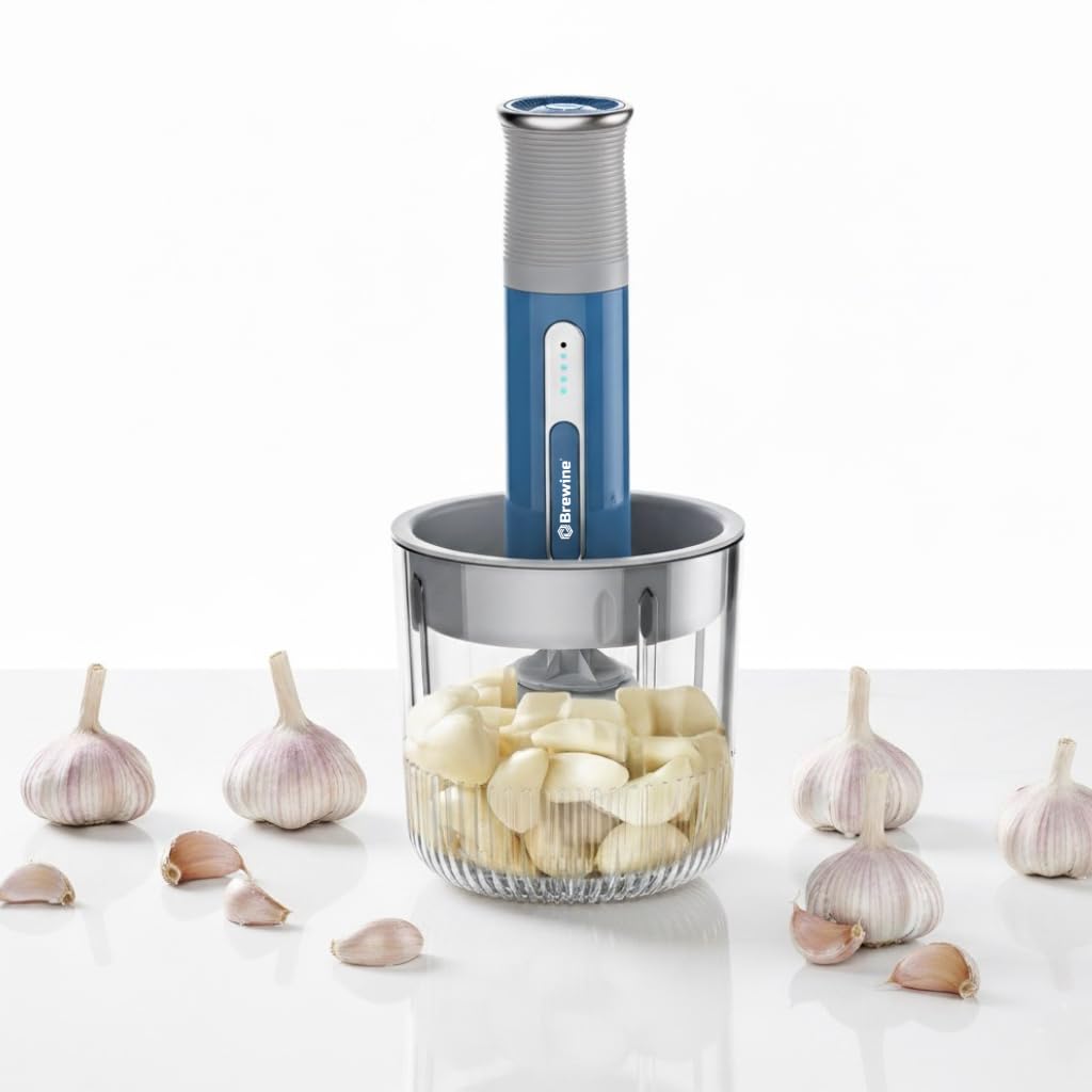 Buy Cordless Brewine Garlic Peeler and Vegetable Chopper | Fast & Easy Kitchen Tools