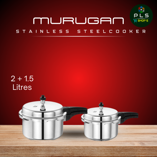 Murugan Stainless Steel Pressure Cooker 1.5L, 2L & 5L | Heavy Quality | Buy Online