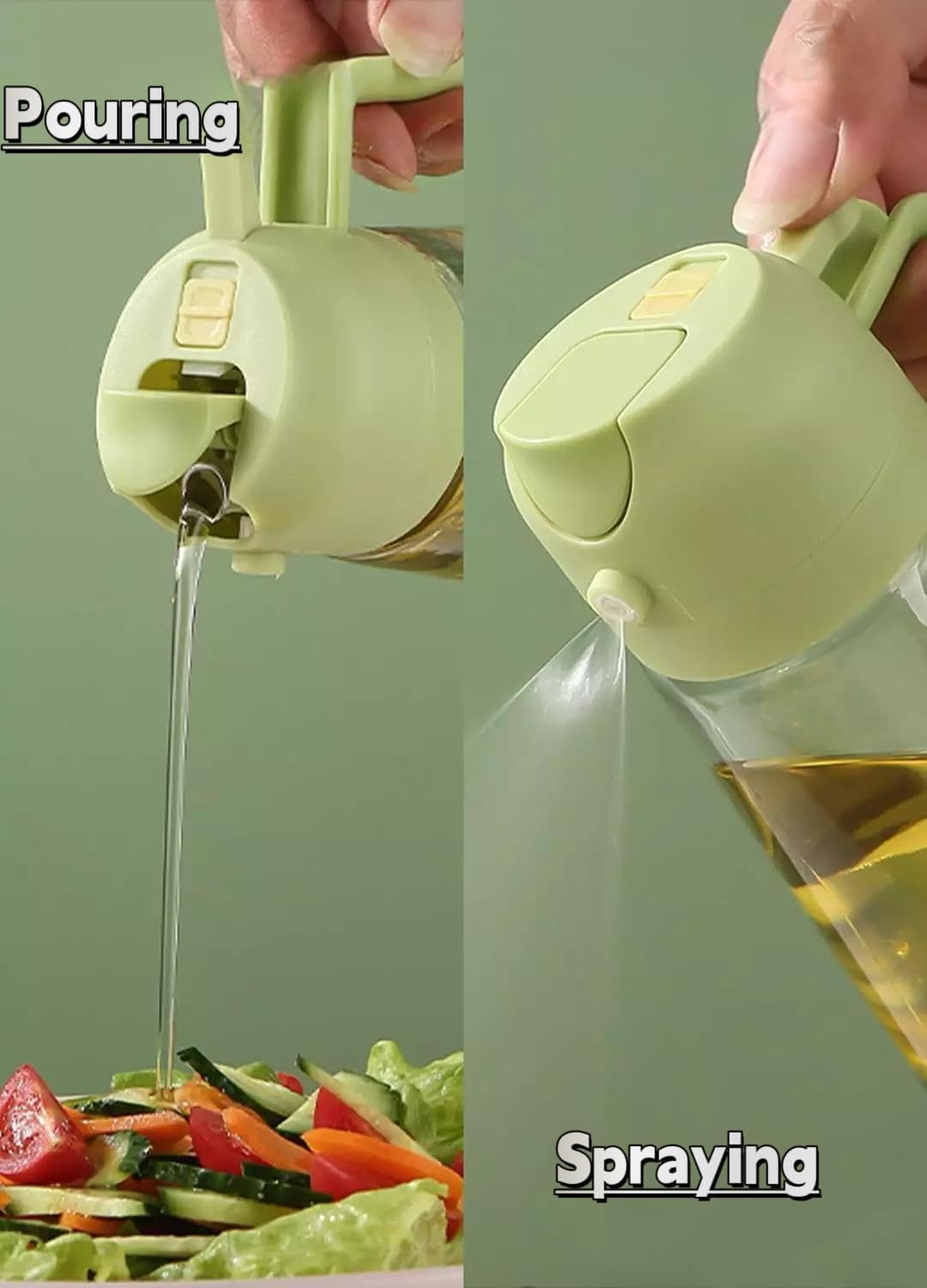 2 in 1 Oil Sprayer Bottle for Cooking | Spray & Pour Oil Dispenser | Healthy Kitchen Oil Control Bottle