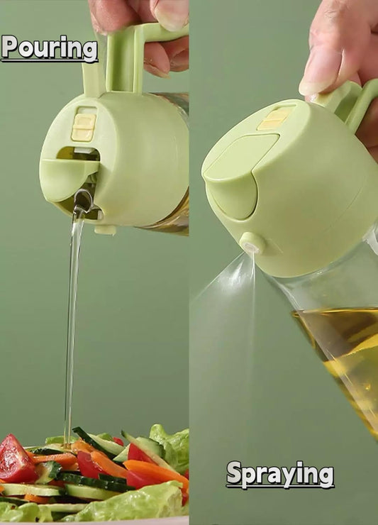 2 in 1 Oil Sprayer Bottle for Cooking | Spray & Pour Oil Dispenser | Healthy Kitchen Oil Control Bottle