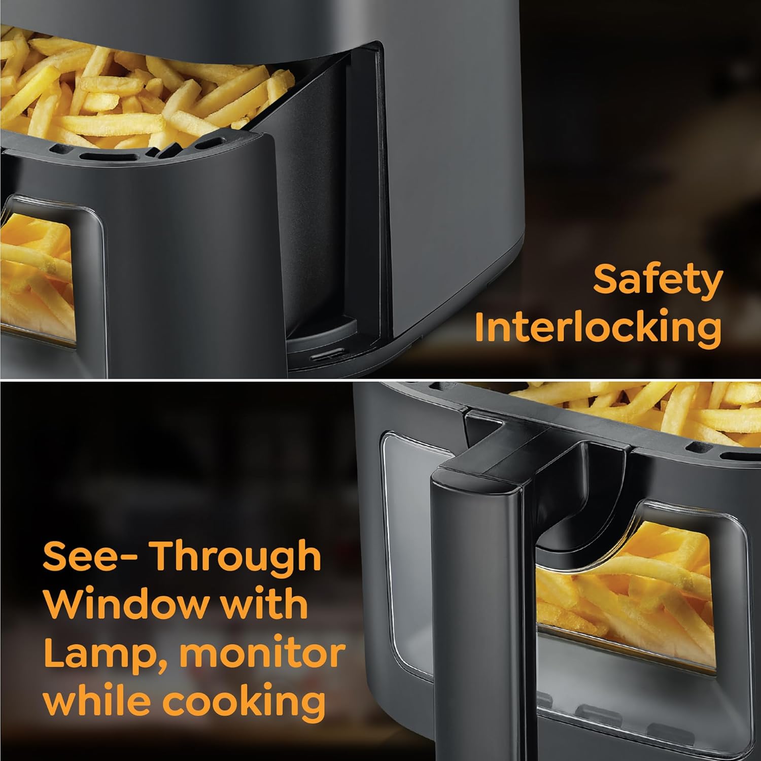 Discover the Prestige Crysta Digital Air Fryer 4.5 L with a see-through window and safety interlocking for easy cooking.