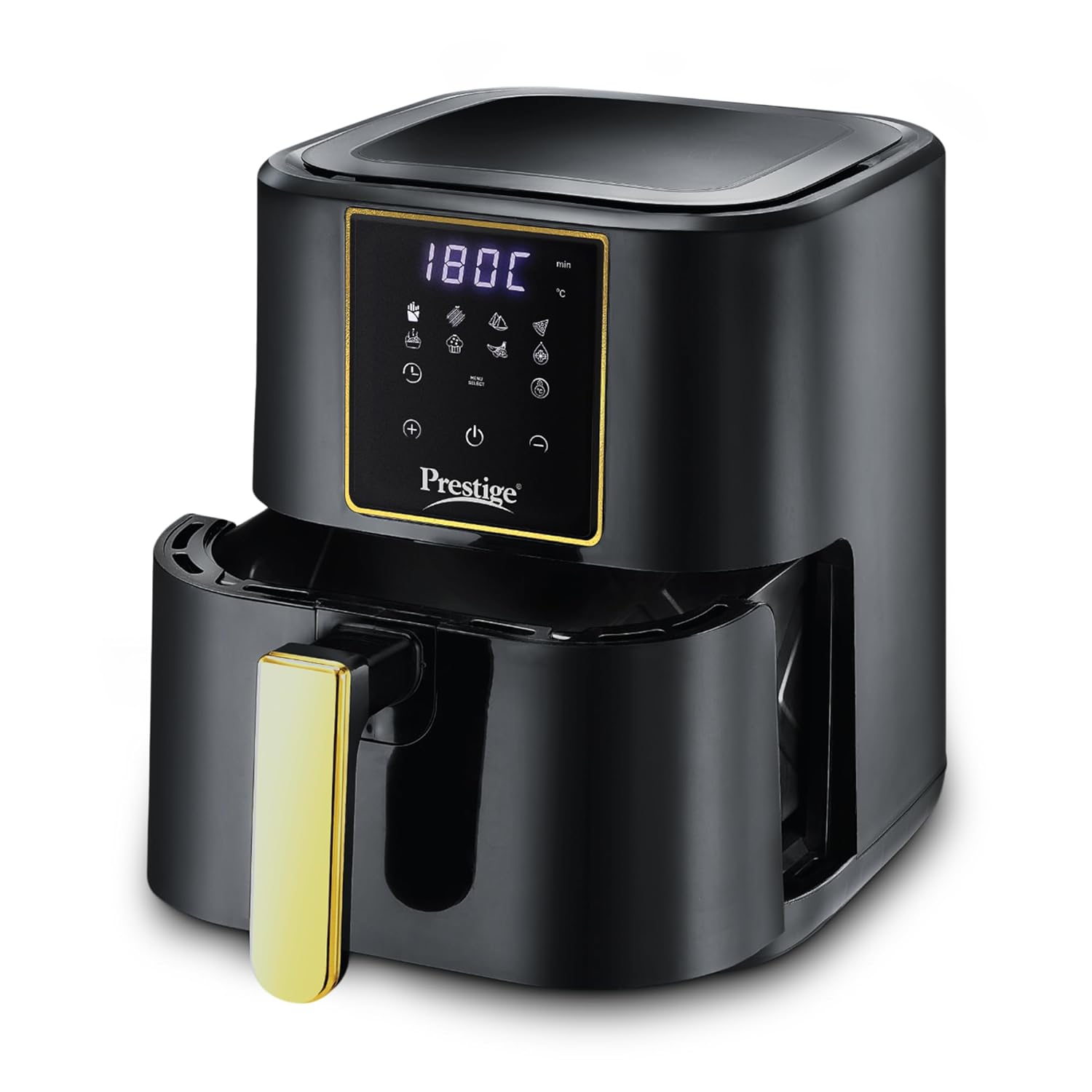 Prestige Nutri Fry Digital Air Fryer offers healthier cooking with 80% less oil and convenient digital controls.