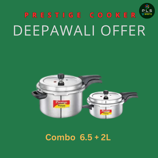 Prestige Stainless Steel Cooker Diwali Offer Combo 3(6.5+2L)