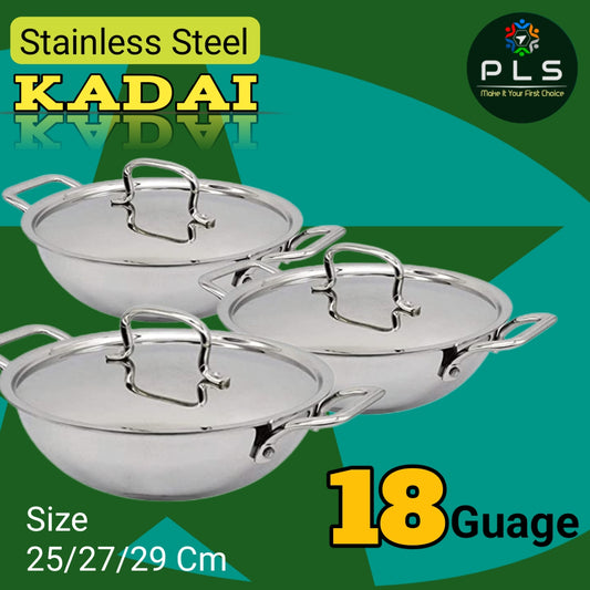 PLS Stainless Steel 18G Kadai