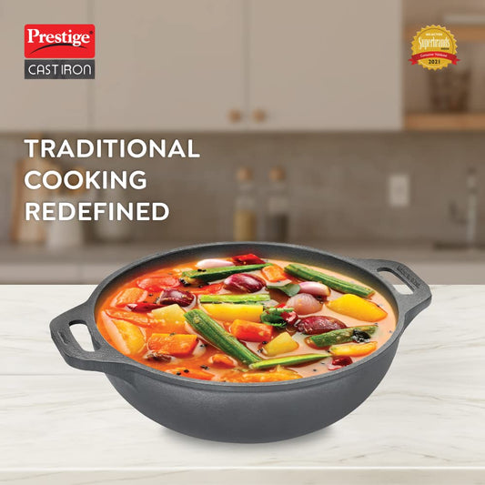 Prestige Cast Iron Kadai 26CM