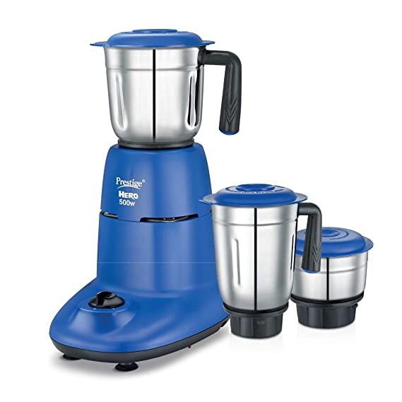 Prestige Hero 500 Watts Mixer Grinder With 3 Stainless Steel Jars