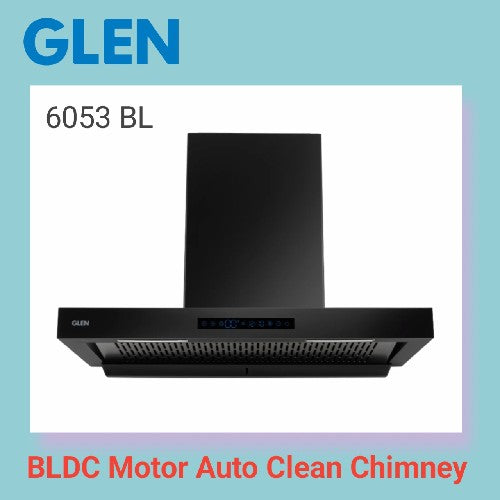 Glen 6053 BL BLDC Motor Auto Clean Filterless Chimney With Inverter Technology 1400m3/h
